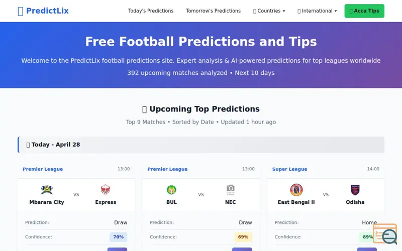 Screenshot of PredictLix