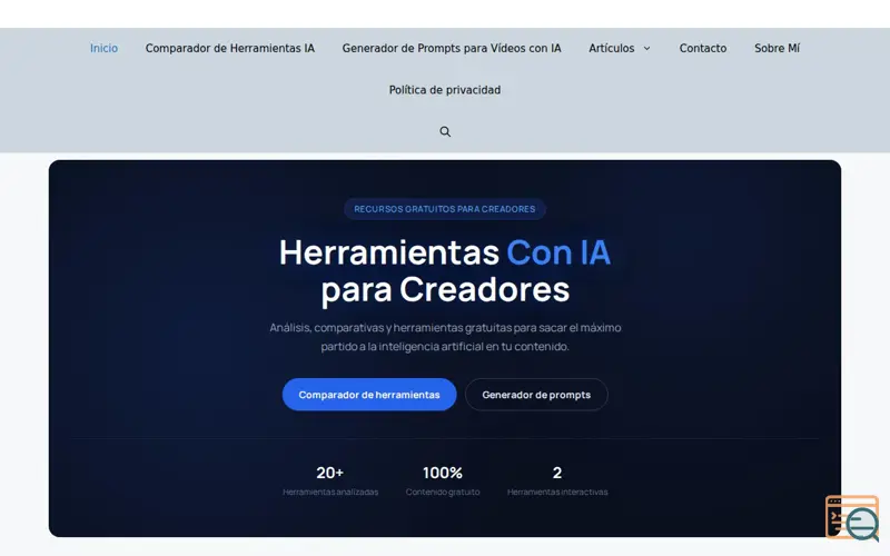 Screenshot of Herramientas Con IA