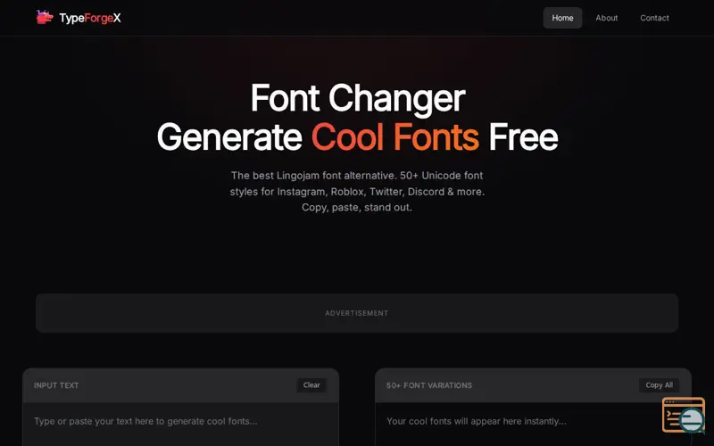 Screenshot of TypeForgeX
