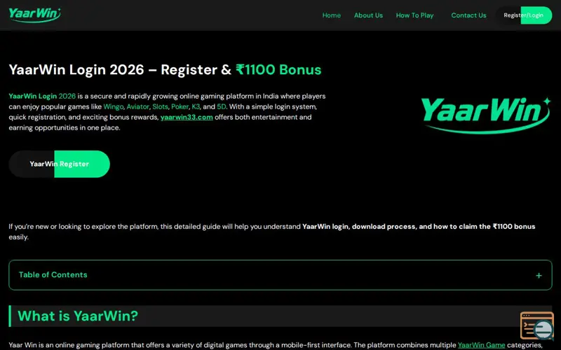 Screenshot of YaarWin