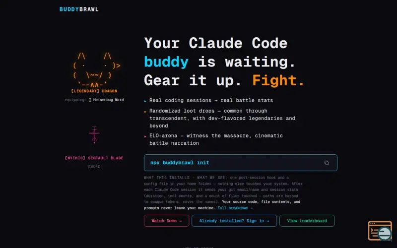 Screenshot of BuddyBrawl — Where Your Code Fights Back