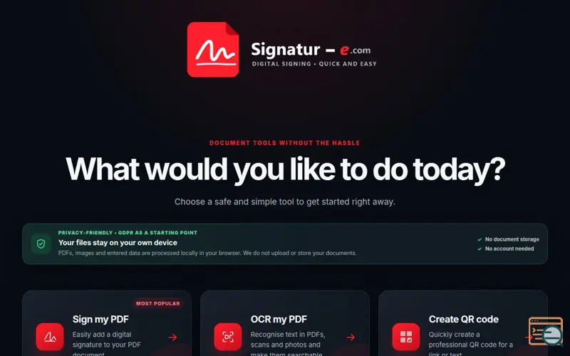 Screenshot of sign your pdf online
