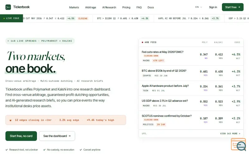 Screenshot of Tickerbook