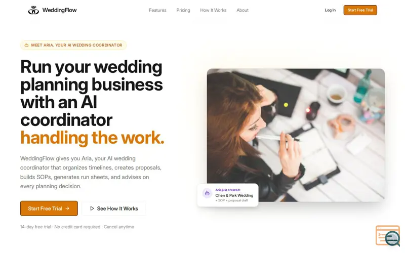 Screenshot of WeddingFlow