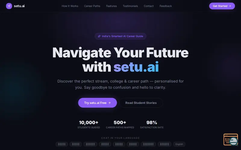 Screenshot of Setu AI (by SetuNexa)