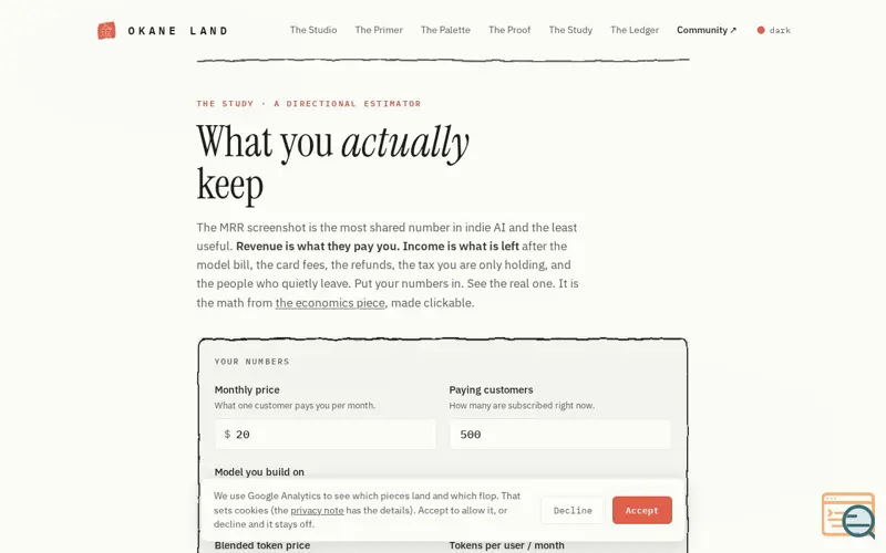 Screenshot of Okaneland