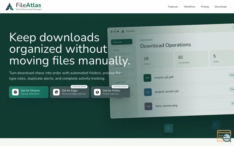 Screenshot of FileAtlas, a launch using SeoHost