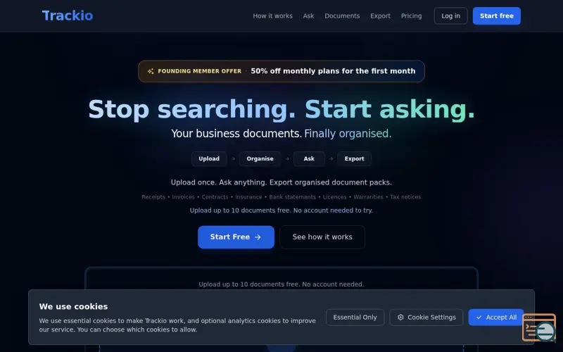 Screenshot of Trackio