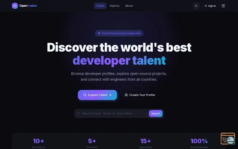 Screenshot of Talent Hub OpenCodex