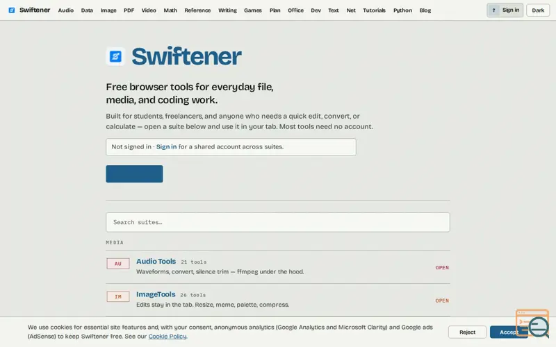 Screenshot of Swiftener