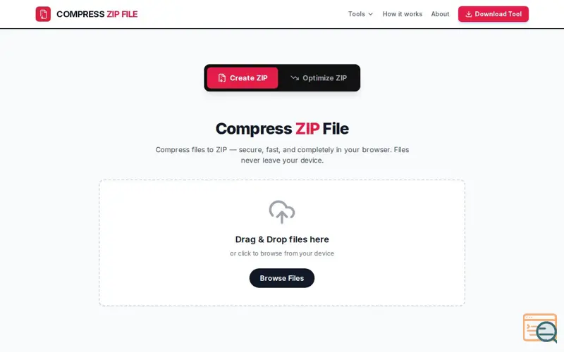 Screenshot of Compress Zip File