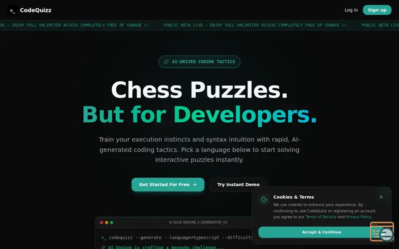 Screenshot of Codequizz