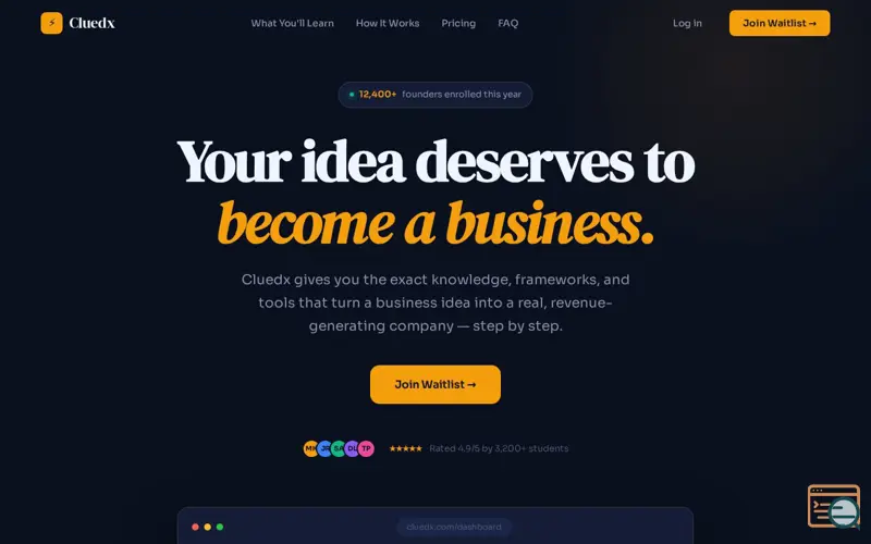 Screenshot of Cluedx — Build Your Business From Zero