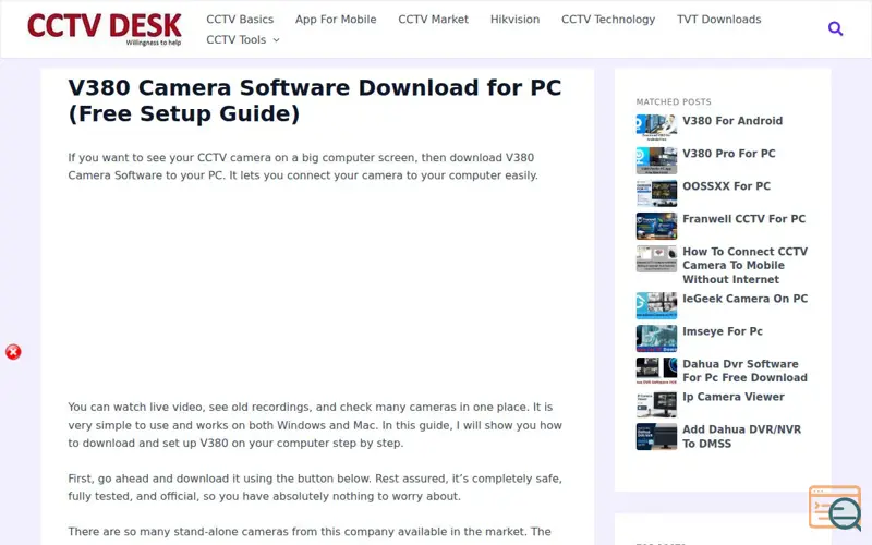 Screenshot of CCTVDESK