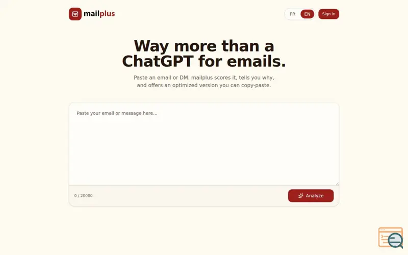 Screenshot of mailplus