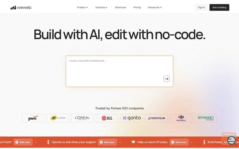 Screenshot of WeWeb 3.0, a launch using SparkPost