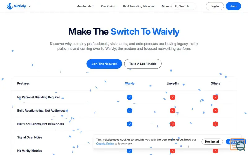 Screenshot of Switch From LinkedIn To Waivly Instantly
