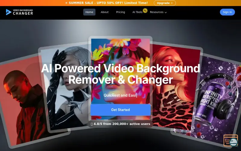 Screenshot of Video Background Changer, a launch using Sender