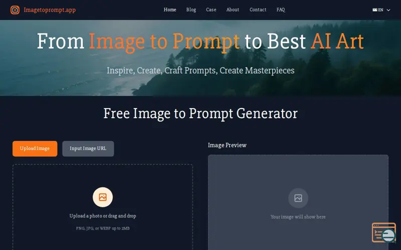 Screenshot of Image to Prompt Generator, a launch using Foundr