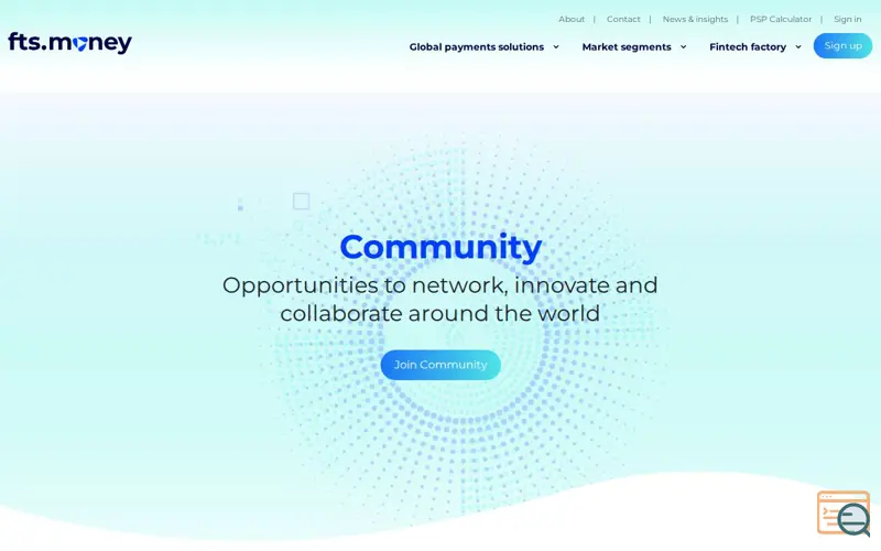 Screenshot of FTS.money Community Portal