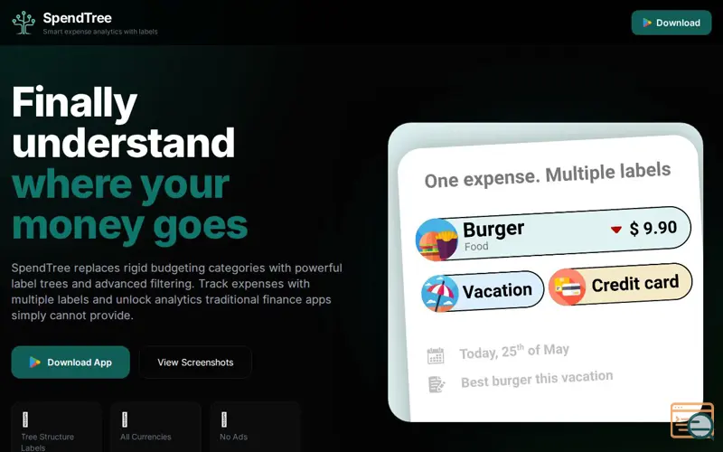 Screenshot of SpendTree