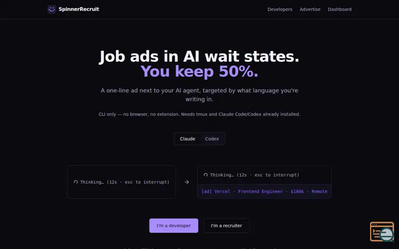 Screenshot of SpinnerRecruit