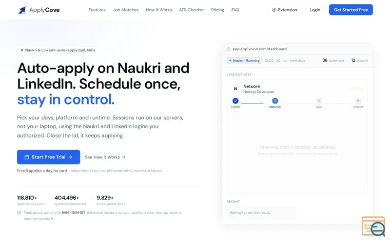 Screenshot of ApplyCove