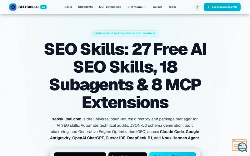 Screenshot of SEO Skills AI: Free Seo Agents