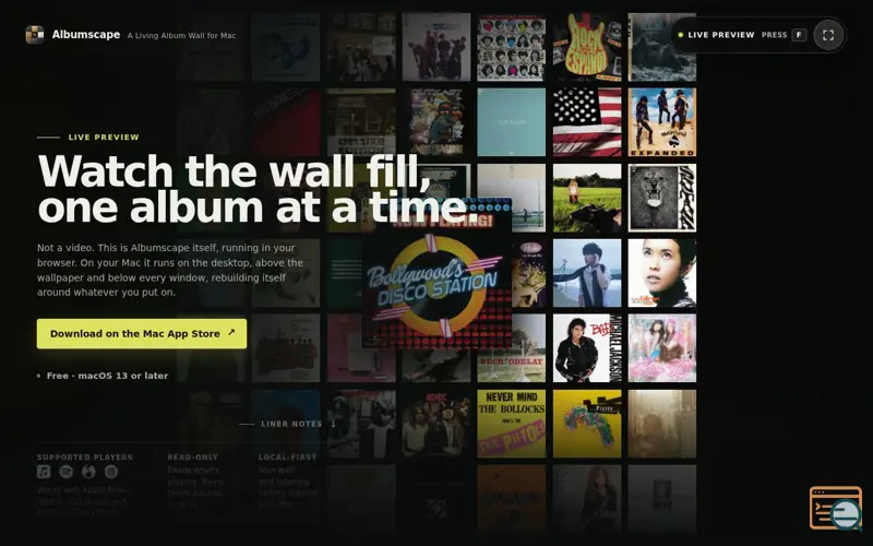 Screenshot of Albumscape