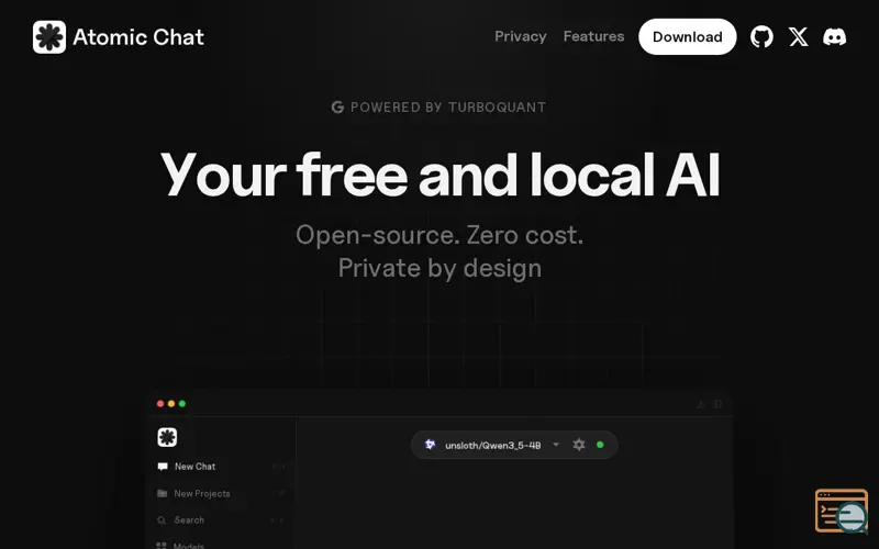 Screenshot of Atomic Chat