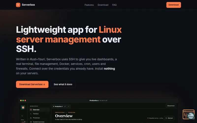 Screenshot of Serverbox