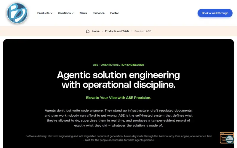 Screenshot of ASE - Agentic Solution Engineering