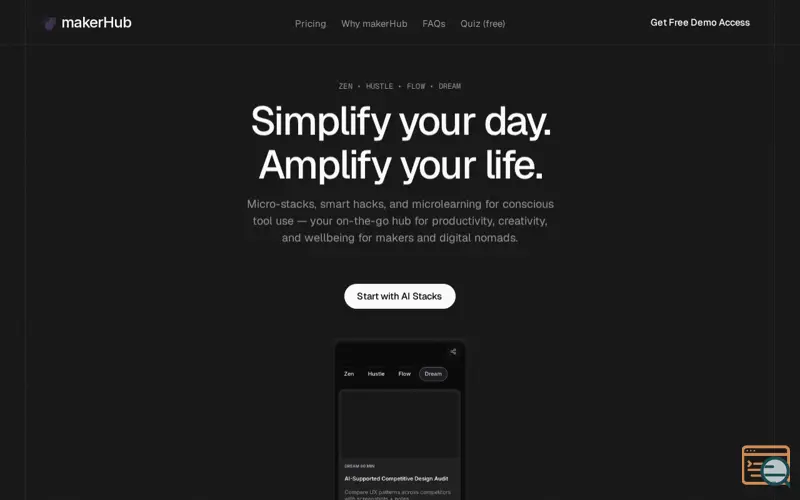 Screenshot of makerHub