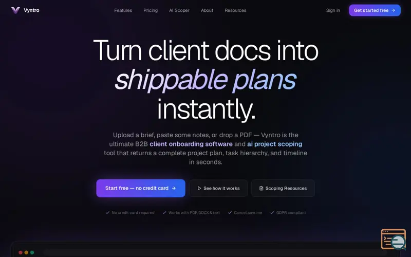 Screenshot of Vyntro
