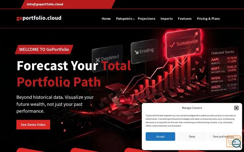 Screenshot of Go Portfolio Cloud