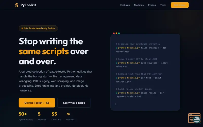 Screenshot of Python utility scripts for developers