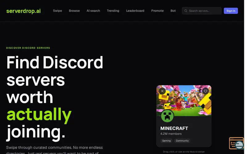 Screenshot of ServerDrop