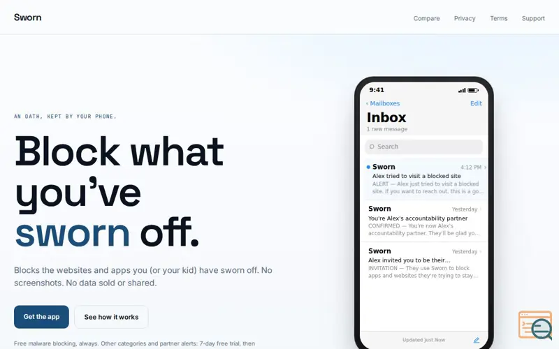 Screenshot of Sworn