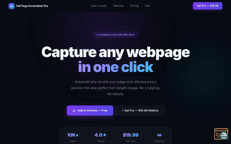 Screenshot of Full Page Screenshot Pro