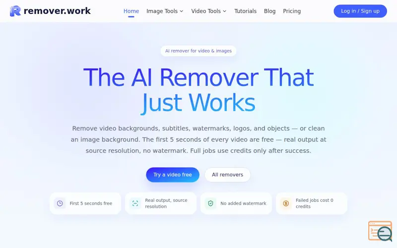 Screenshot of remover.work