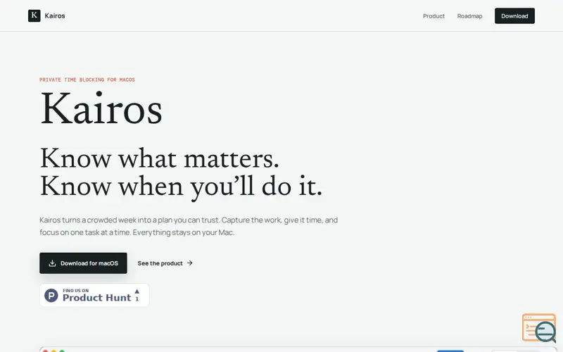 Screenshot of Kairos