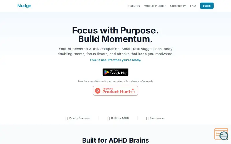 Screenshot of Nudge – ADHD Planner & Focus