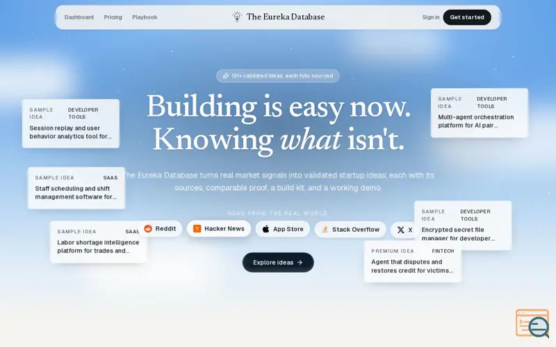 Screenshot of The Eureka Database