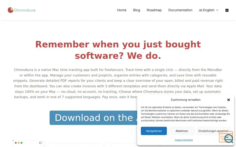 Screenshot of Chronokura, a launch using ShortPixel