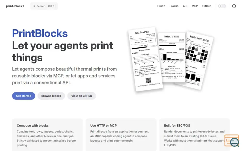 Screenshot of PrintBlocks