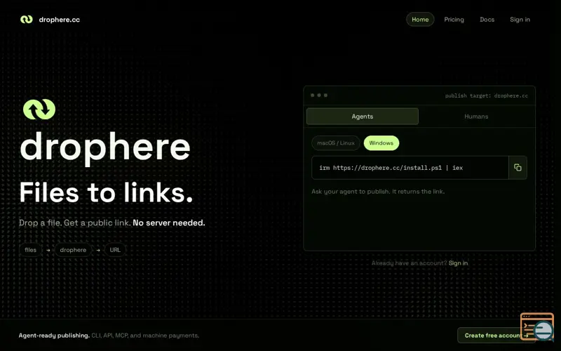 Screenshot of Drophere