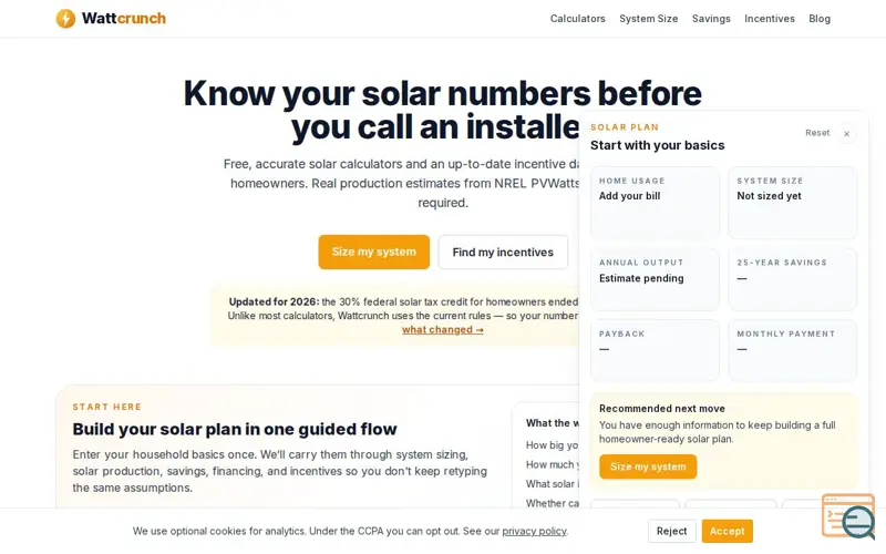 Screenshot of Wattcrunch