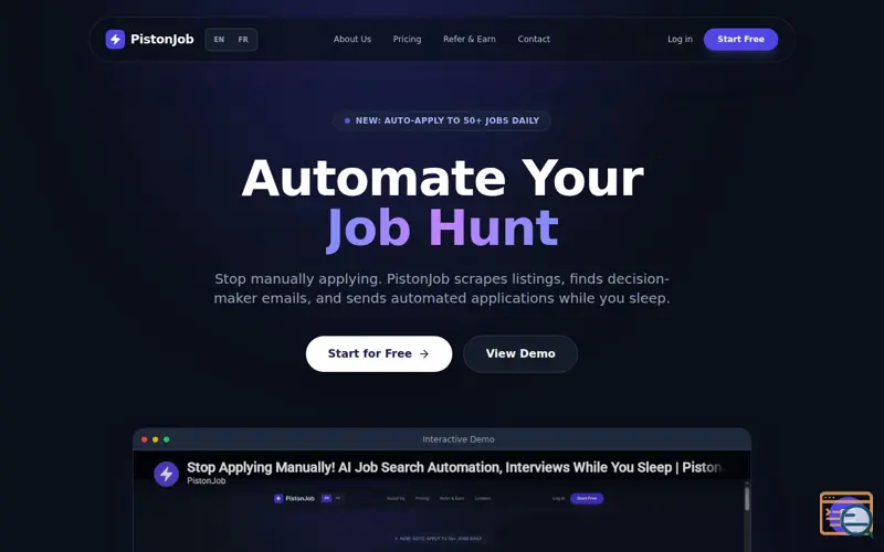Screenshot of PistonJob