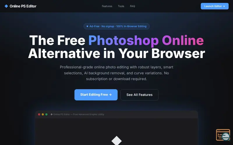 Screenshot of Online PS Editor