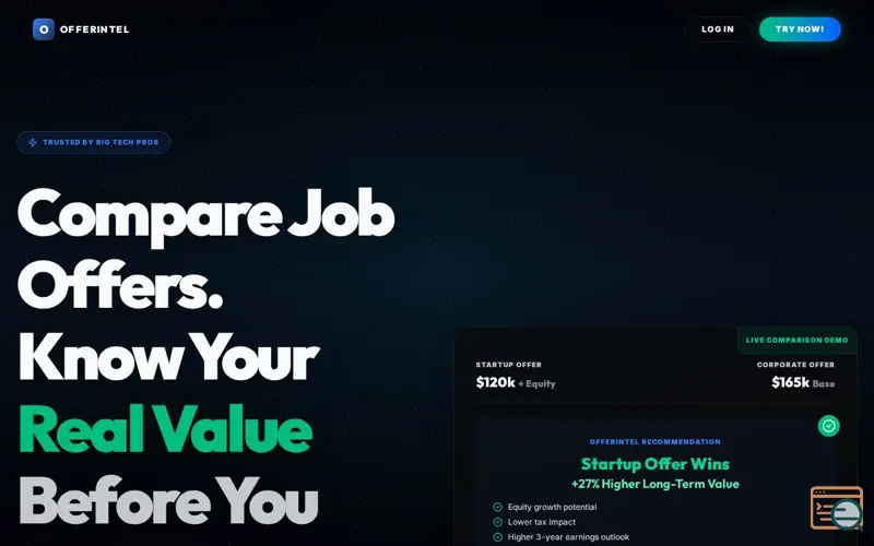 Screenshot of OfferIntel